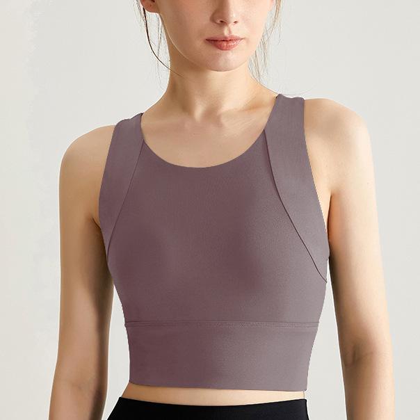 Chuandun Ademend Yoga Vest voor Dames met Ingebouwde Ondersteuning