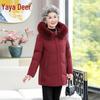 Yalu Women's Mid-Length Winter Down Jacket with Fox Fur Collar