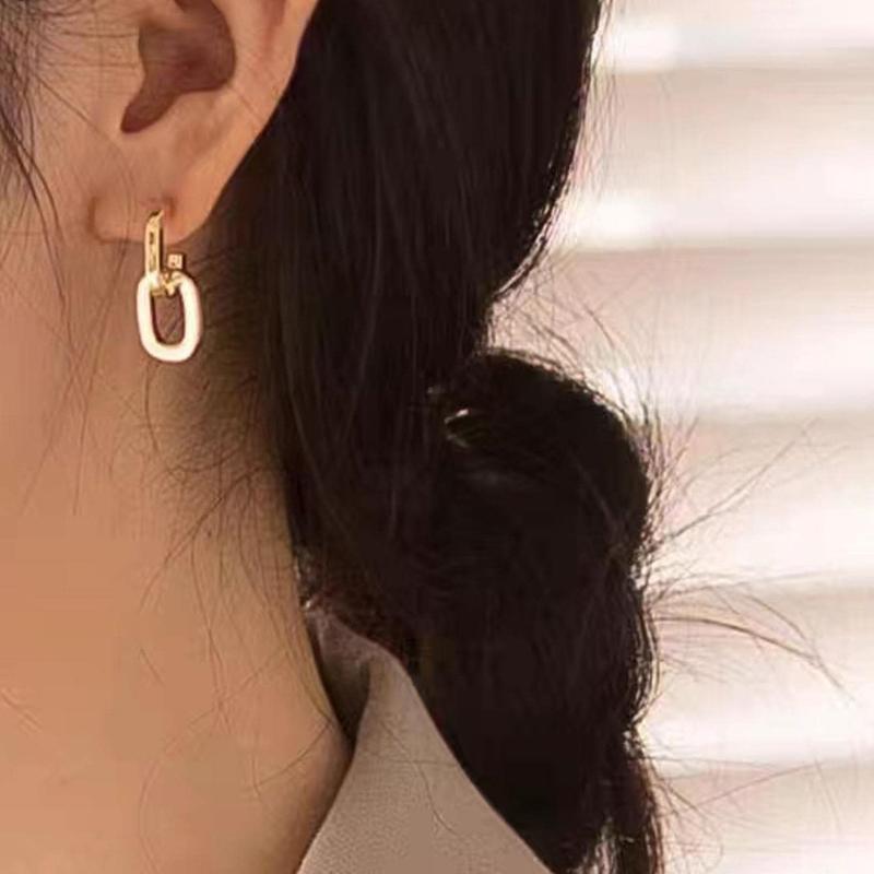 1pair Fashion Chain Design Earrings for Women for Daily Decoration