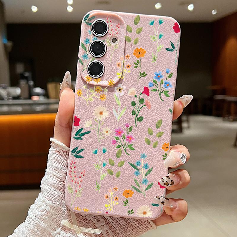 Floral Pattern Case For Samsung Galaxy S25 Ultra Capa S24 Ultra S23 S22 Plus S21 FE A15 A16 A25 A26 A34 A35 A36 A54 A55 A56 5G