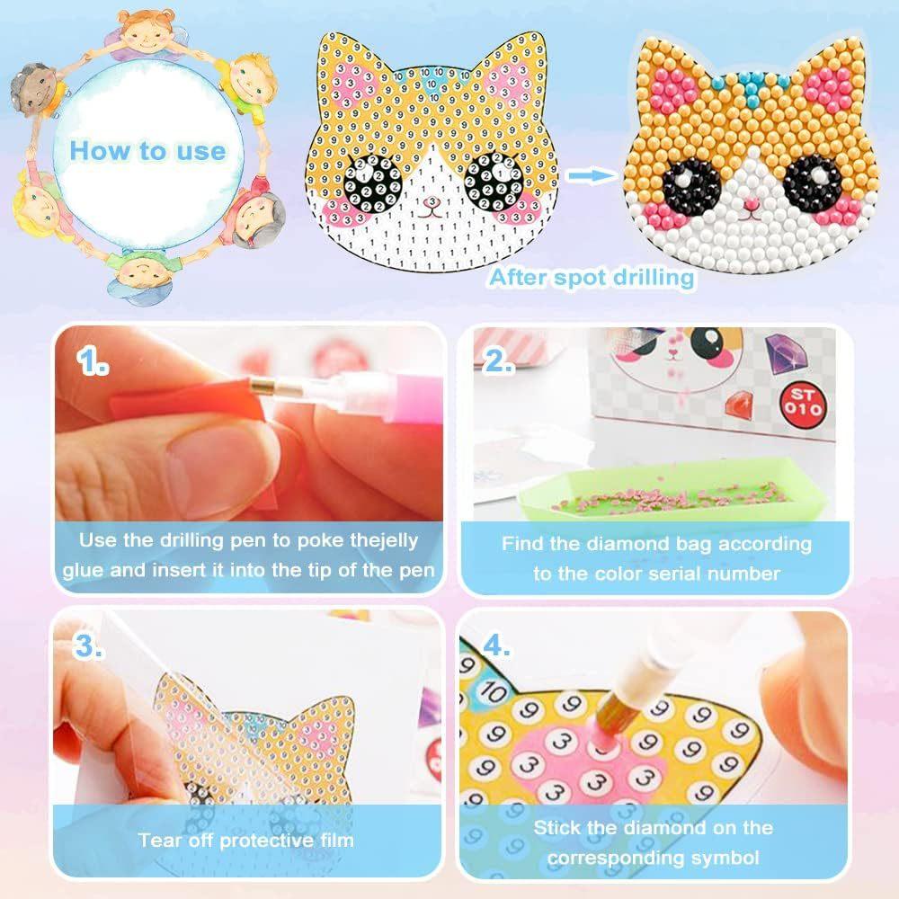 Kids DIY Diamond Painting Handmade Material Pack Cartoon Anime Stickers Decorations Educational Toys Paint by Number Gifts
