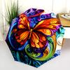 Colorful Butterfly  pattern, automatic folding umbrella, portable and foldable design, 8 ribs, a Christmas or birthday gift.