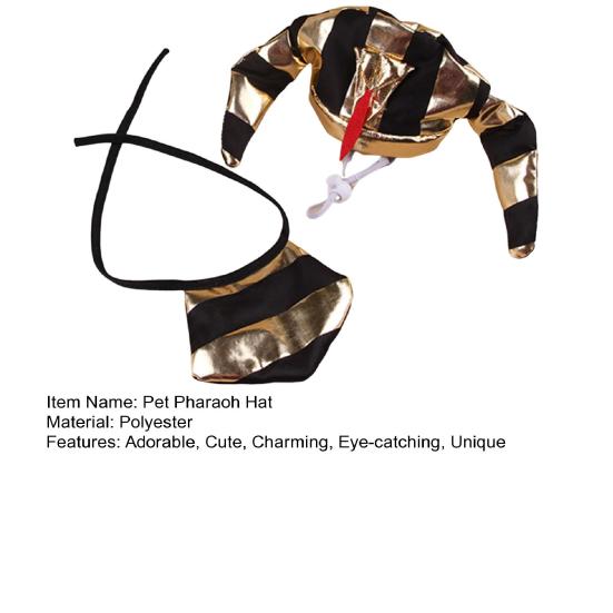 Pet Cosplay Egyptian Pharaoh Costume Set Ancient Pharaoh Hat And Adjustable Bib Set for Small And Medium Cats Dogs
