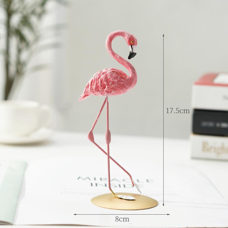 Creative Instagram-popular Flamingo Resin Ornaments, Cute Animals for Bedroom and Living Room Decoration, Valentine's Day Gift