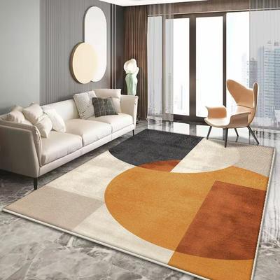 Tappeto Decorativo Arancione Moderno per Soggiorno Tappeti con Geometria Semplice Tappeti Morbidi da Pavimento per Camera da Letto e Comodino Tappeti di Lusso Leggero per Casa