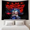 Custom Name Optimus Prime Print Tapestry, Backdrop, Easy Setup, Ideal for Bedroom, Office & Living Room, with Aesthetic Wall Hanging Decor.