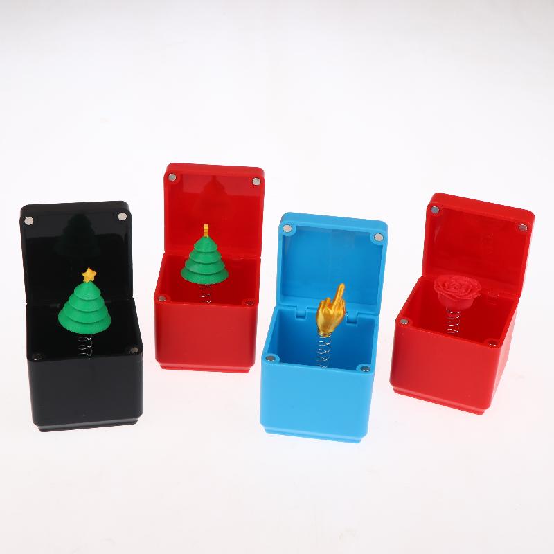 Christmas Surprise Box Prank Middle Finger Gift Box Prank Toys Creative Desk Pop Up Surprise Present Case Xmas Gifts