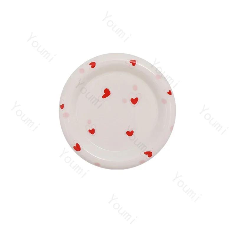 French Style Circular Ceramic Plates Home Breakfast Sandwiches Salad Plate High End Restaurants Pasta Plate Exquisite Tableware