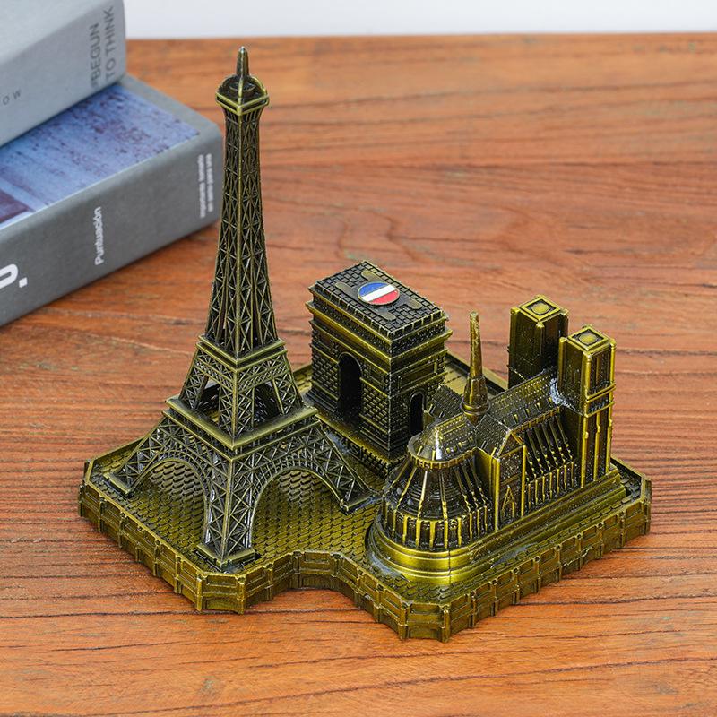 Kreative Metall-Touristen-Souvenirs: Eiffelturm, Triumphbogen, St. Desktop-Dekorationen der St. Paul's Cathedral