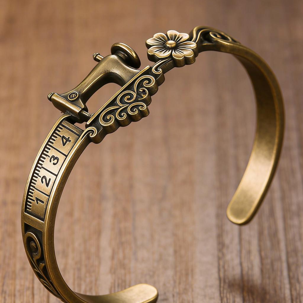 Stylish Alloy Sewing Machine Charm Bracelet Adjustable Size For Craft Enthusiasts And Fashionistas