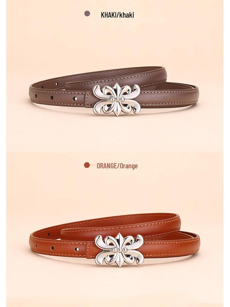 Vintage Women's Cowhide Leather Belt - Versatile Business and Casual Accessory