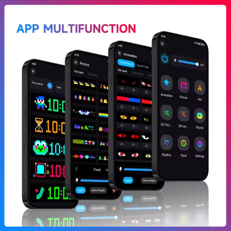 Devil Eyes Light Bluetooth APP Control LED Display Scrolling Sign Light for Car Truck Windshield LED Pixel Panel Light Remote