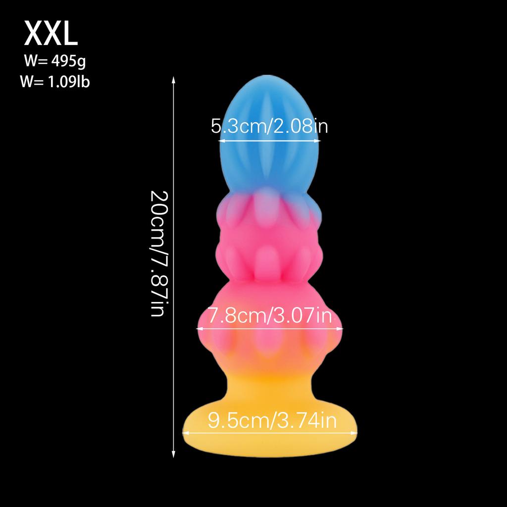 Gourd Flower Colors Luminous Butt Plug Soft Silicone Anal Dilator Sex Toys for Men and Women Masturbation Sex Toys