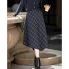Women's Irregular Hem Plaid A-line Skirt