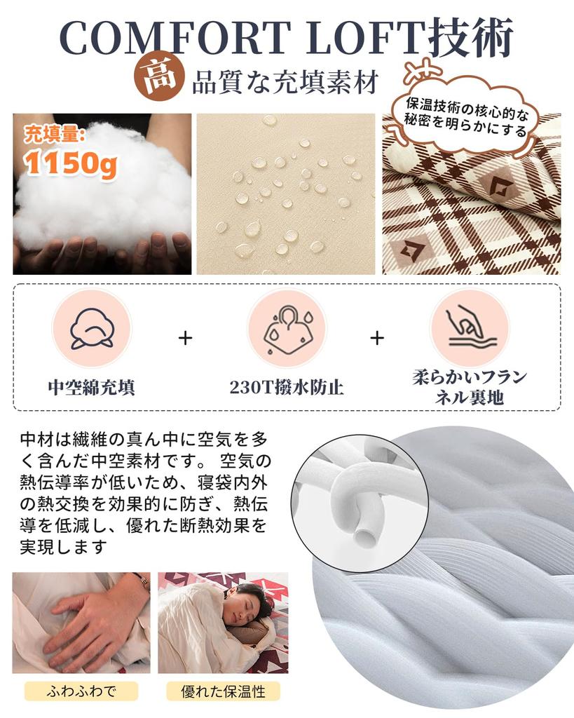 KingCamp Sleeping Envelope For Width Wide All Comfortable Temperature For Fully For Disaster Storage Bag Right Opening Bag, Type, Flannel,