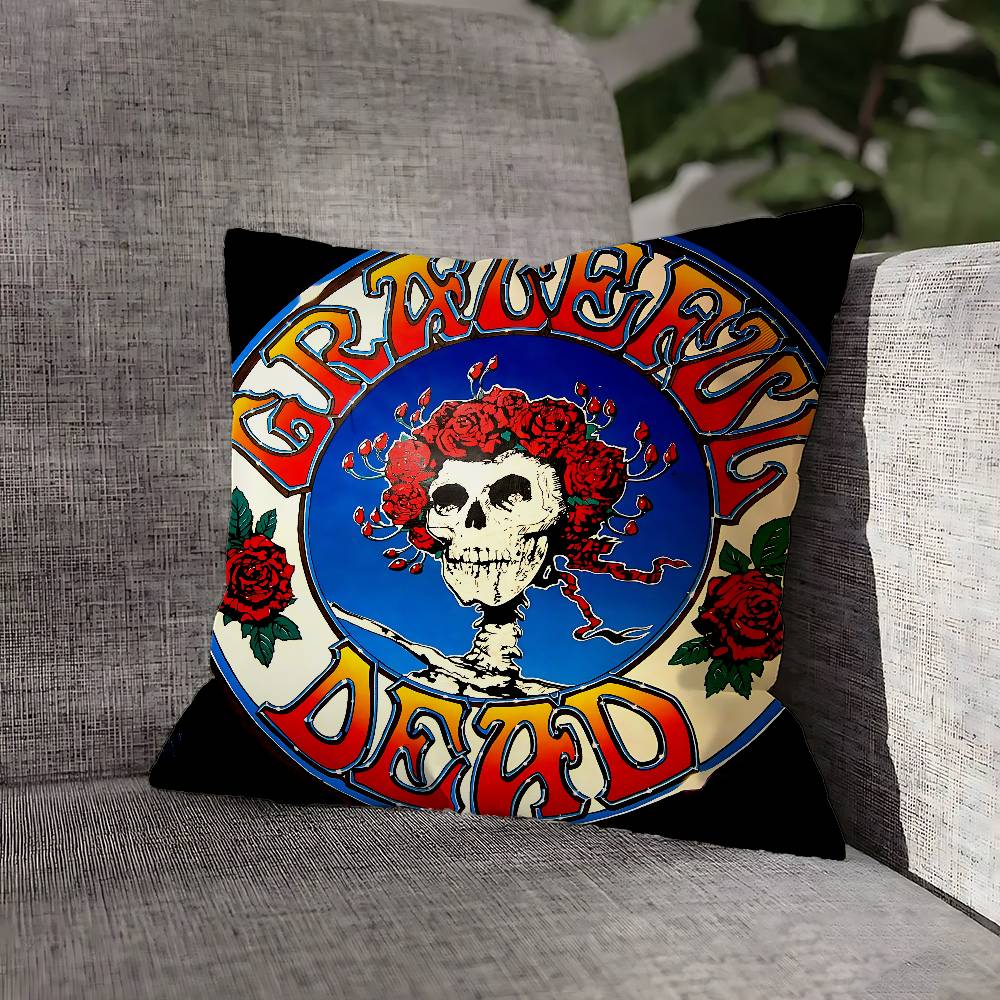 G-Grateful Rock D-Dead Throw Pillow Case For 30x30cm 40x40cm 45x45cm 50x50cm 55x55cm Square Sofa Pillowcase Shell