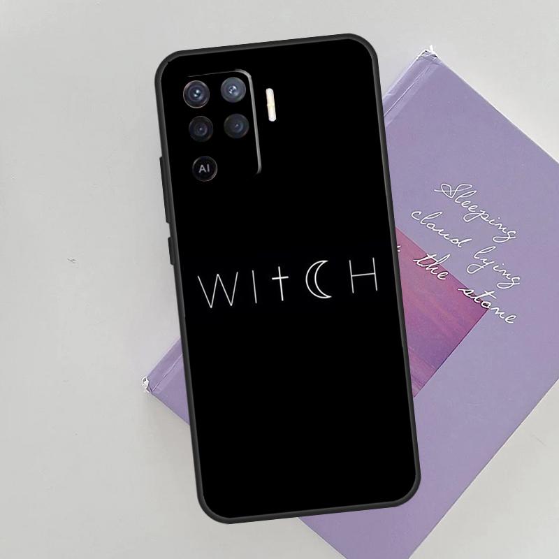 Halloween Witch Cat Phone Case For Oppo A96 A76 A16 A74 A53 A54 A94 A15 A17 A52 A72 A57S A58 A78 A98 A79 Cover