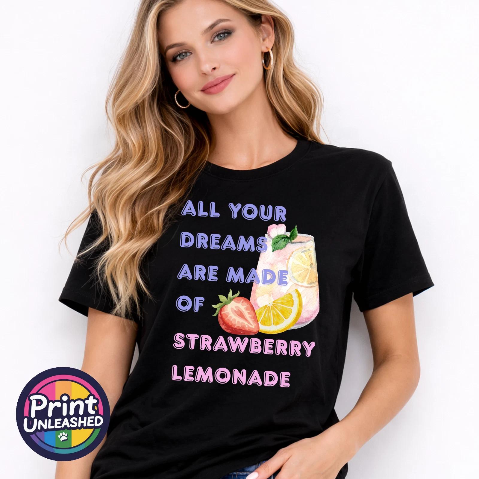Strawberry Lemonade Tee Oasis Lyrics Printed T-Shirt Dreams Top Music Gift L