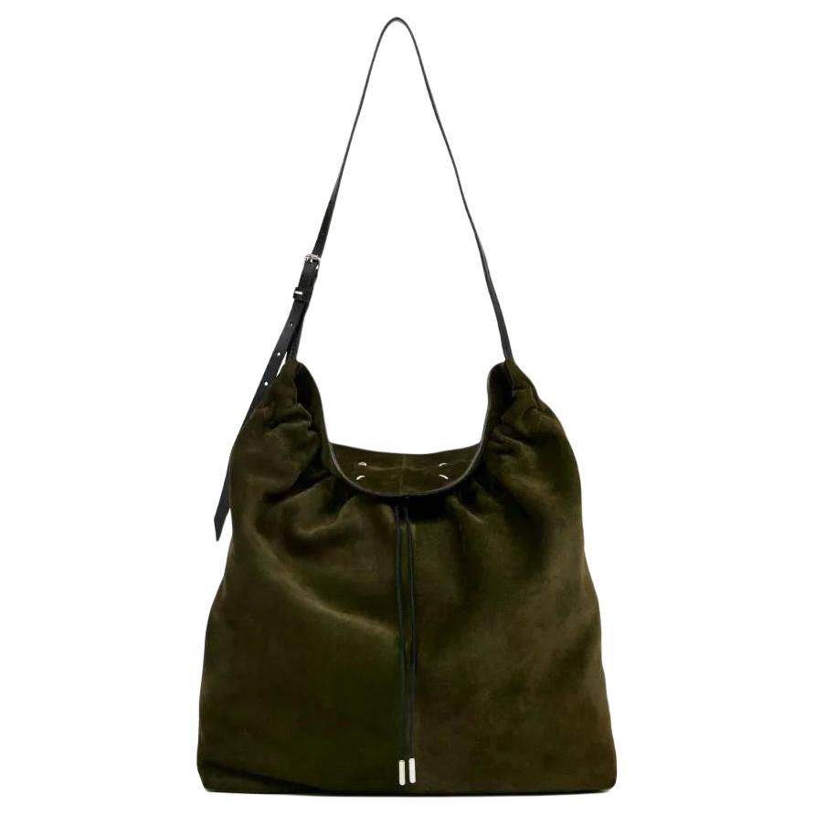 

Maison Margiela Drawstring Design Calf Suede Shoulder Bag Women bags Olive-Green SB1WC0026P8572 Basic Set (Bag+Dust Bag)