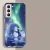 Eisbär und sein Junges unter der Aurora Handyhülle für Samsung Galaxy S25 Edge S24 S23 FE S21 S20 S10 Plus S22 S26 Ultra Cover