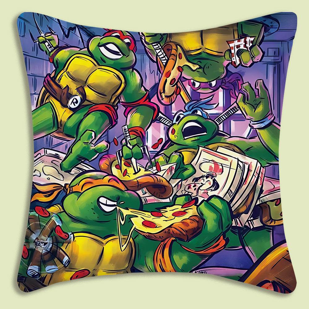 NNinja Turtles Pillow Covers Cartoon Sofa Decorative Home Doublesided Printing Short Plush Cute Cushion Cover