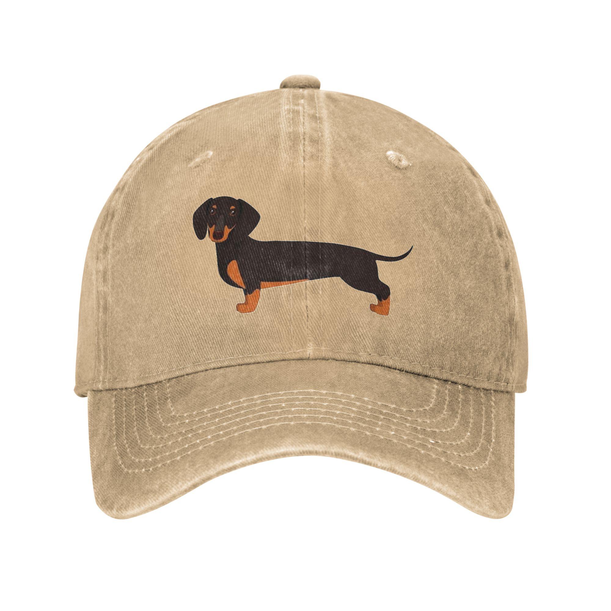 

Dachshund Pattern Art Denim Cap Casual Baseball Caps Adjustable Hat Summer Unisex Baseball Hats One Size