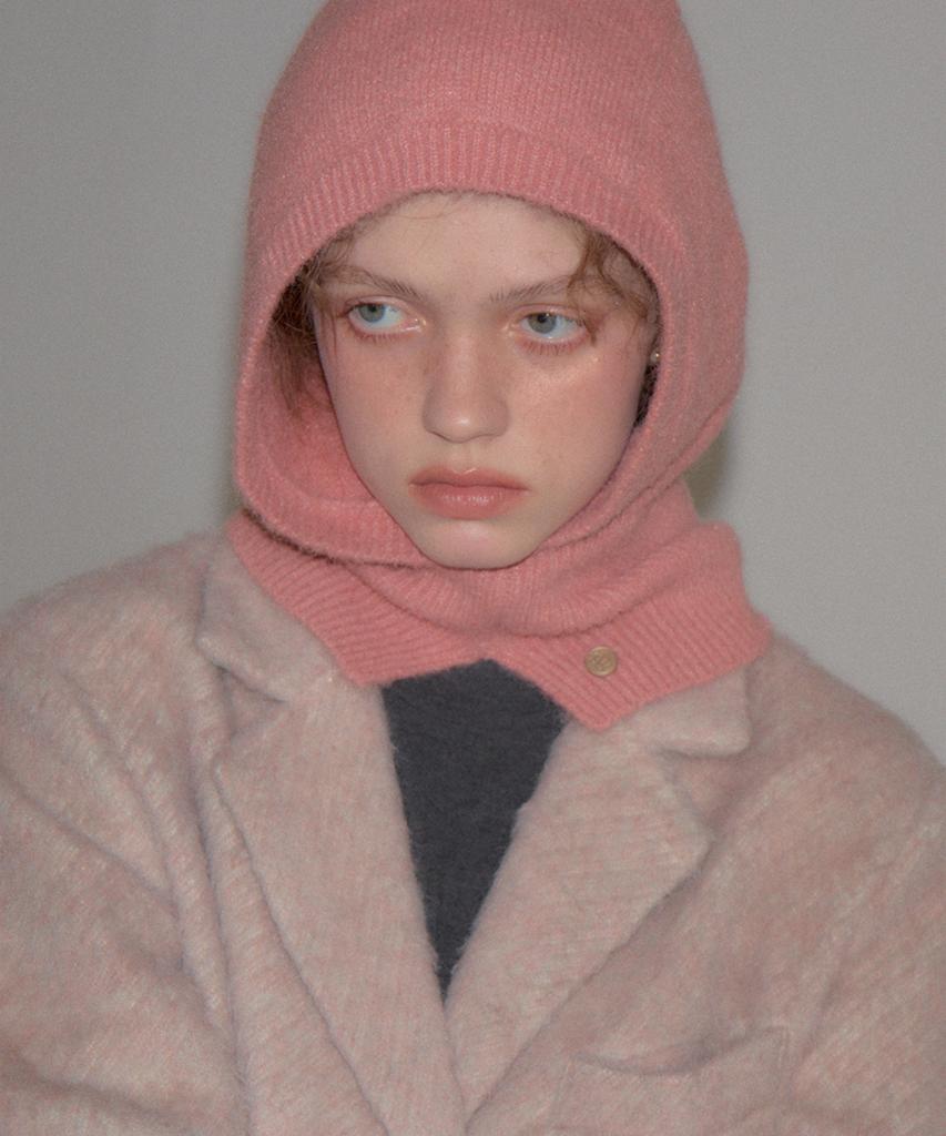SALON DE YOHN Logo Rivet Balaclava_ Pink