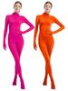 Women's Orange Zentai Base Layer Bodysuit for Dance and Stage Performance