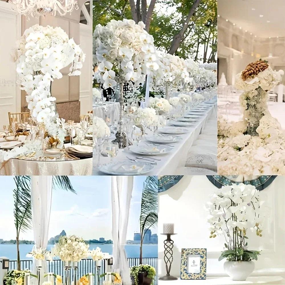 69cm Künstliche Phalaenopsis-Blütenzweige Echte Haptik Falsche Orchideenstiele für Blumengesteck Hochzeitsparty Heimdekoration