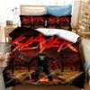 Slayer Heavy Metal Band Music Set povlečení,Povlak na přikrývku Souprava na přikrývku Povlak na polštář,King Queen Size Ložní souprava pro chlapce