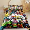 Cartoon R-RobloxeS Gaming Bedding Set 2/3Pcs Duvet Cover with Pillowcases Comforter Cover for Kids Boys Bedroom Decor Queen