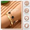2PCS/set Stainless Steel Bracelet Clover Bracelets Woman Stacking 18K Gold Plated Tennis Bangle Fashion Jewelry Christmas Gifts