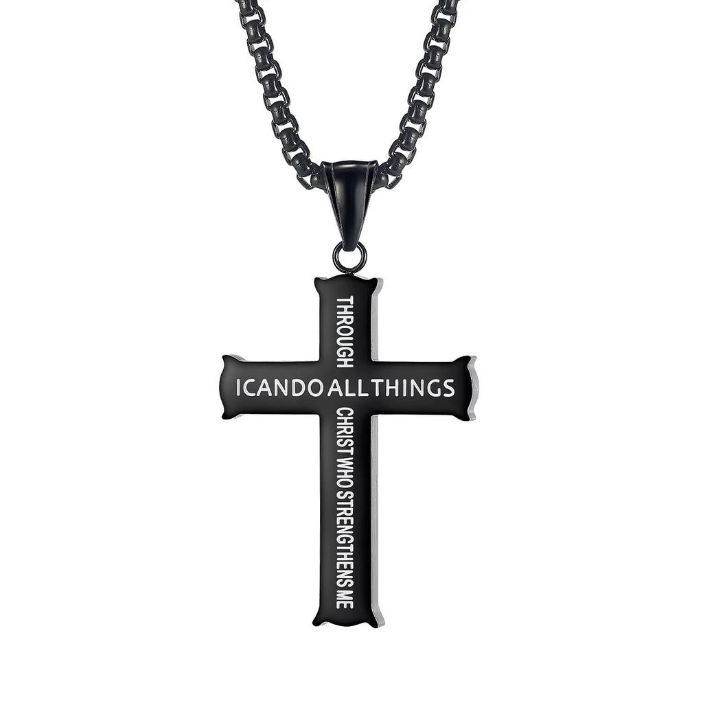Modny krzyż łańcuszek wisiorek naszyjnik moda mężczyźni kobiety metal geometria punk gotyk impreza biżuteria vintage prezenty