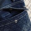 Vanson Embroidered Denim Biker Size 34 NVBL-2303 Pants, Indigo,