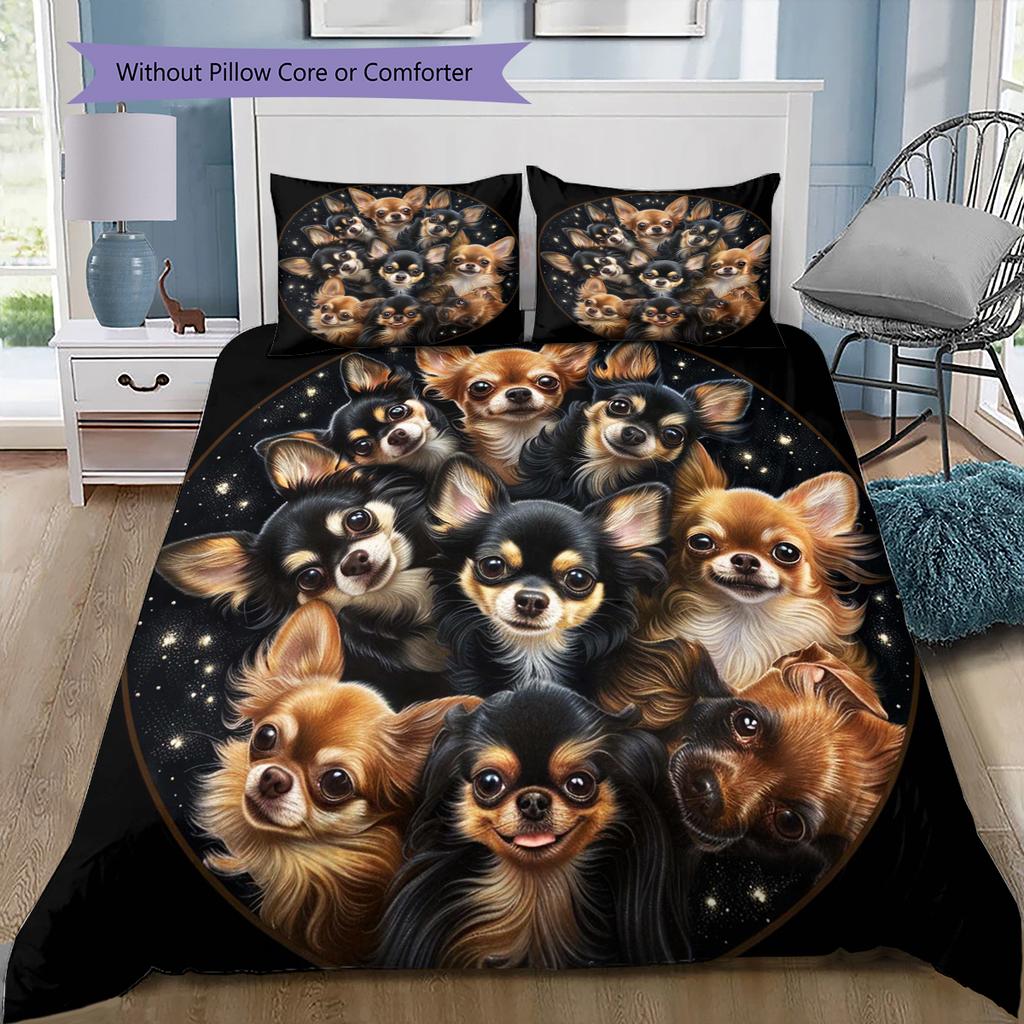Cartoon Pattern Bedding Quilt Set Quilt Cover Pillowcase Home Decoration Birthday Gift (1 * Duvet Cover + 2 * Pillowcase, Without Core)