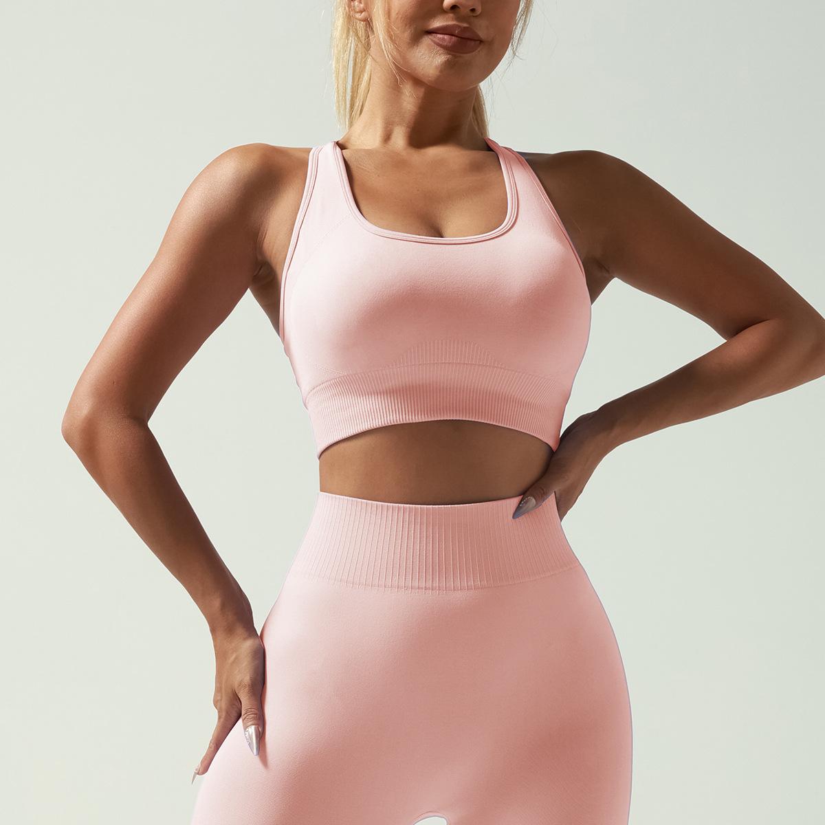 

Женский спортивный бюстгальтер Baoshun с высокой ударопрочностью для занятий йогой и бегом L розовый