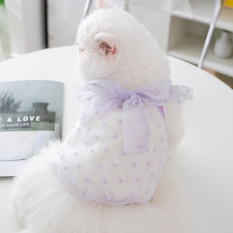Heart See-Through Nashi Puppy Summer Clothes Sleeveless Purple