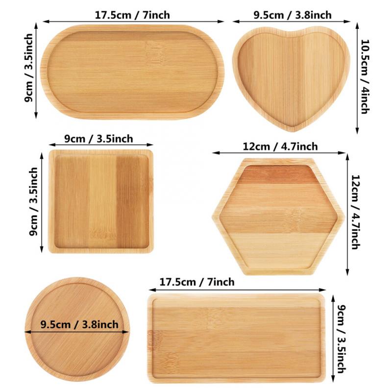 Bamboo Coaster Base, Cutlery Tray, Decorative Tray, Art Plate 6-Piece Set