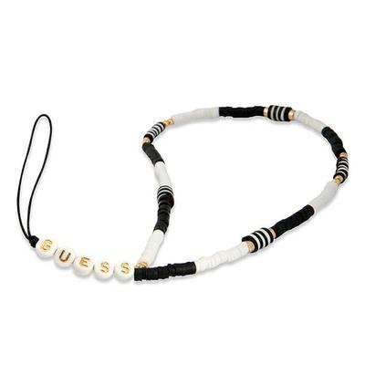 Guess Gustbckh Pendant Phone Strap Black-White Heishi Beads