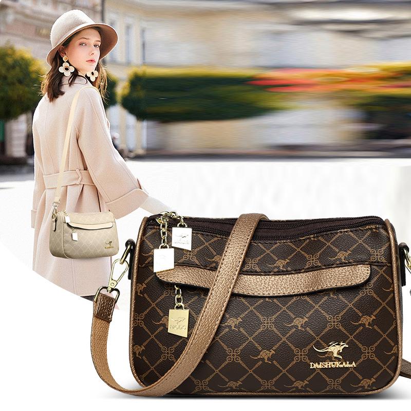 2026 New Fashion Large-Capacity Printed Crossbody Shoulder Bag for Middle-Aged Women