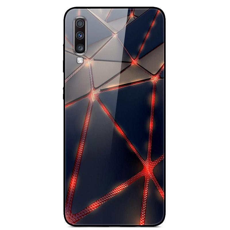 For Samsung A70 Case Cute Pattern Tempered Glass Back Hard Cover Case For Samsung Galaxy A70 Phone Cases Coque A70S A 70 Fundas