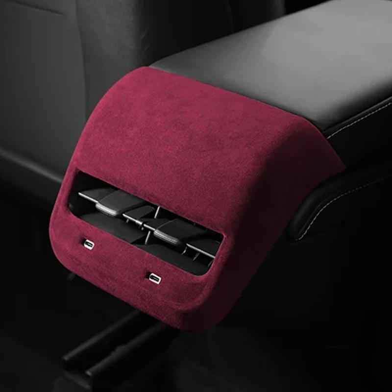 Kryt zadního výdechu klimatizace pro Tesla Model 3/Y, interiér, Alcantara, dekorativní obal