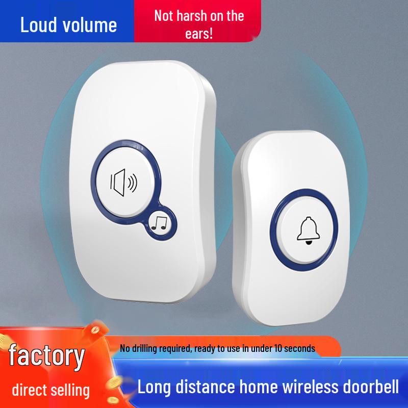 Smart Wireless Doorbell: Remote Call Button for Homes, Elderly Rooms, Hospitals, and Nursing Homes EU Plug (English)