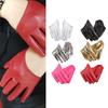 Cool Backless Half-Black Leather Gloves Short Half-Palm Cyberpunk Goth Nun Cos Dancing Accessories