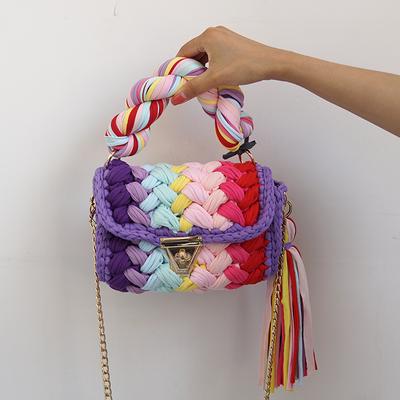 Handmade Fabric Line Set Bag by Unique Women's Fashion Inclined Shoulder Bag for Ladies