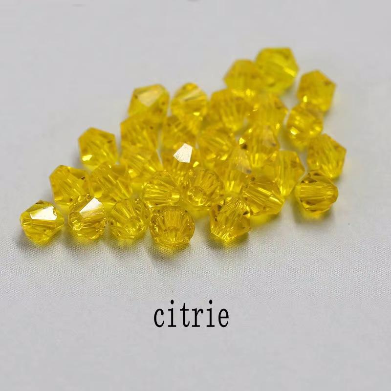 4mm Crystal Bicone Beads 100PCS Faceted Glass Beads Rainbow Loose Craft Beads for Bracelet Necklace Earring Keychain Making DIY