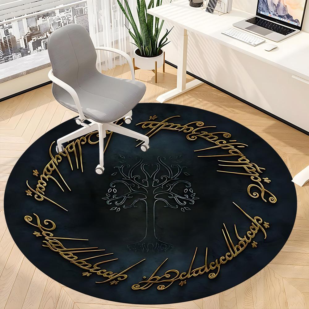 1pc The Lord of the Rings Office Round Area Rug, Under Office Chairs Bedroom Living Room Home Decor  A1022170