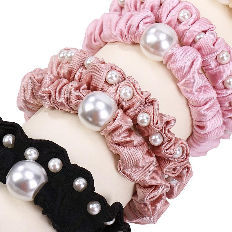 Exquisite Pearl Scrunchie: Durable, High-Elastic Hair Tie for Women’s Ponytails