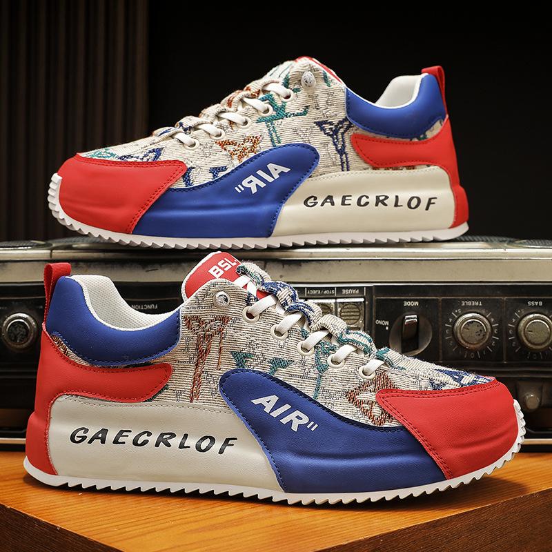 Men's shoes 2025 new bag-soled sports shoes men's thick-soled heightening dad shoes retro color matching fashion casual men's shoes