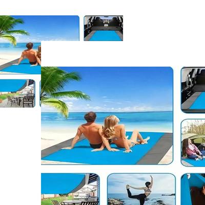 Waterdicht Zanddicht Strandkleed, Opvouwbaar Strandmatje Met 4 Hoekharingen, Voor Buiten Kamperen Reizen Vakantie Wandelen